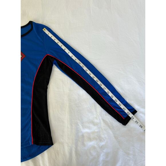 Super Woman Super Hero Blue Jersey Long Sleeves Halloween Costume Size M - Picture 6 of 7